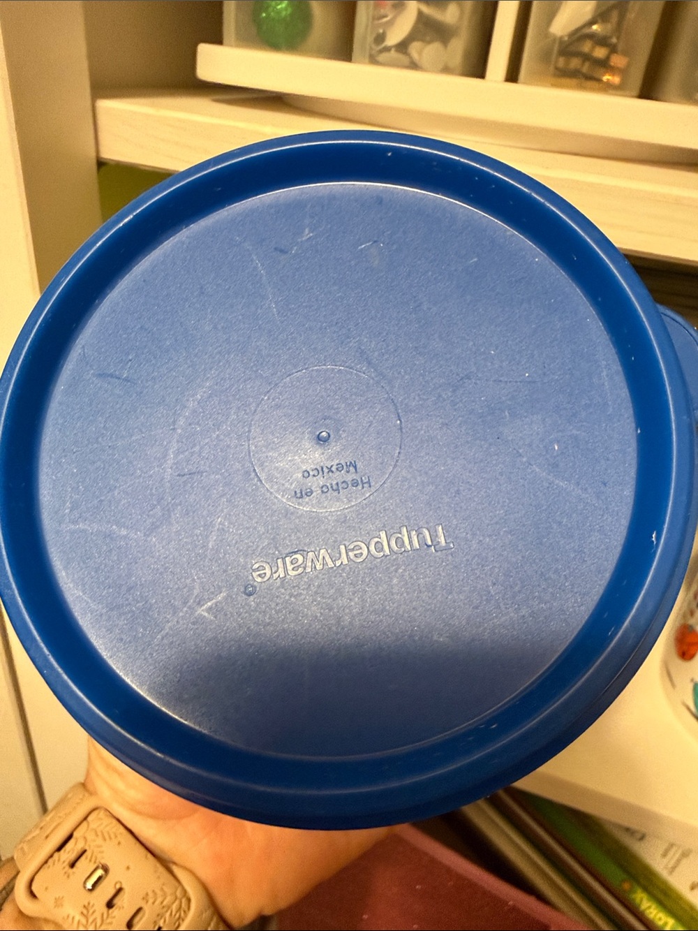 Tupperware White Snack Containers with Blue Lids and Colorful Cartoon Graphics - Picture 4 of 7